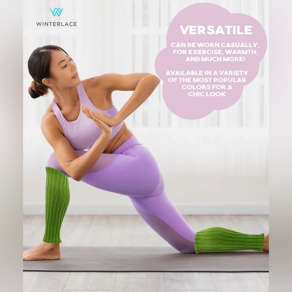 Leg Warmers for Women, 6 Pairs Knee High Cable Knit Warm Thermal Acrylic Sleeves - Picture 8 of 8